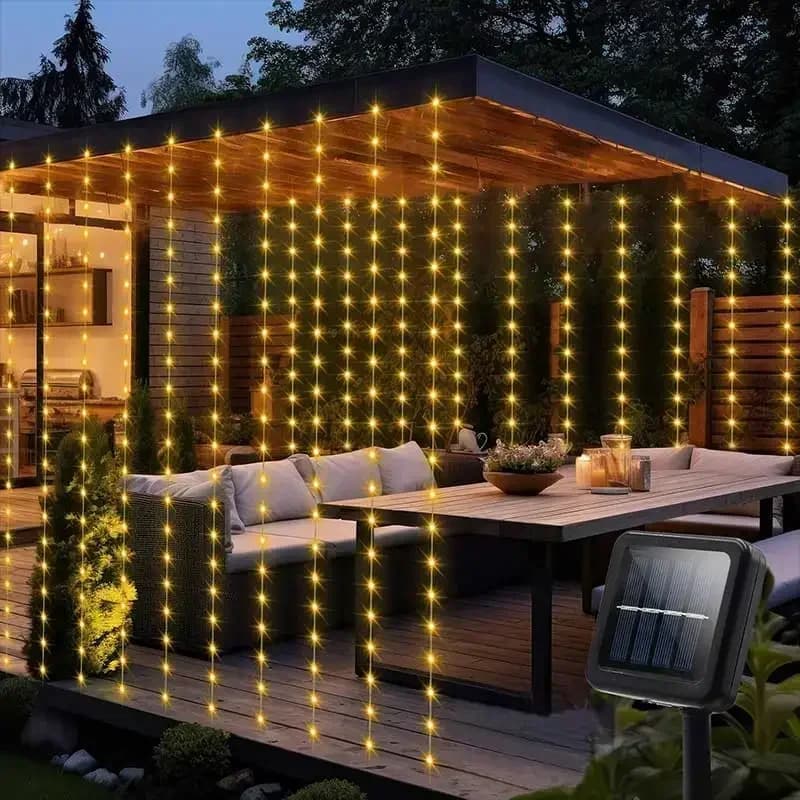 Сонячні водонепроникні фіранкові гірлянди 300 LED