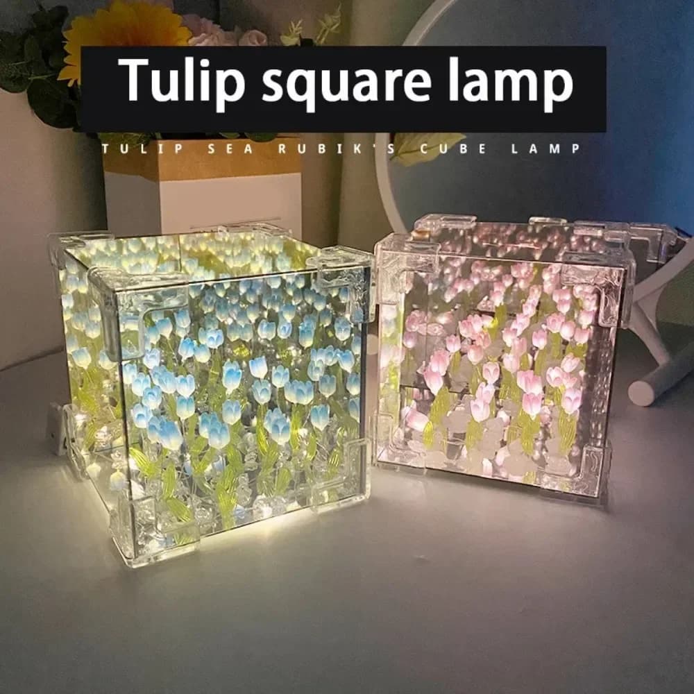 DIY 3D нічник-куб «Тюльпан» із дзеркальним ефектом моря