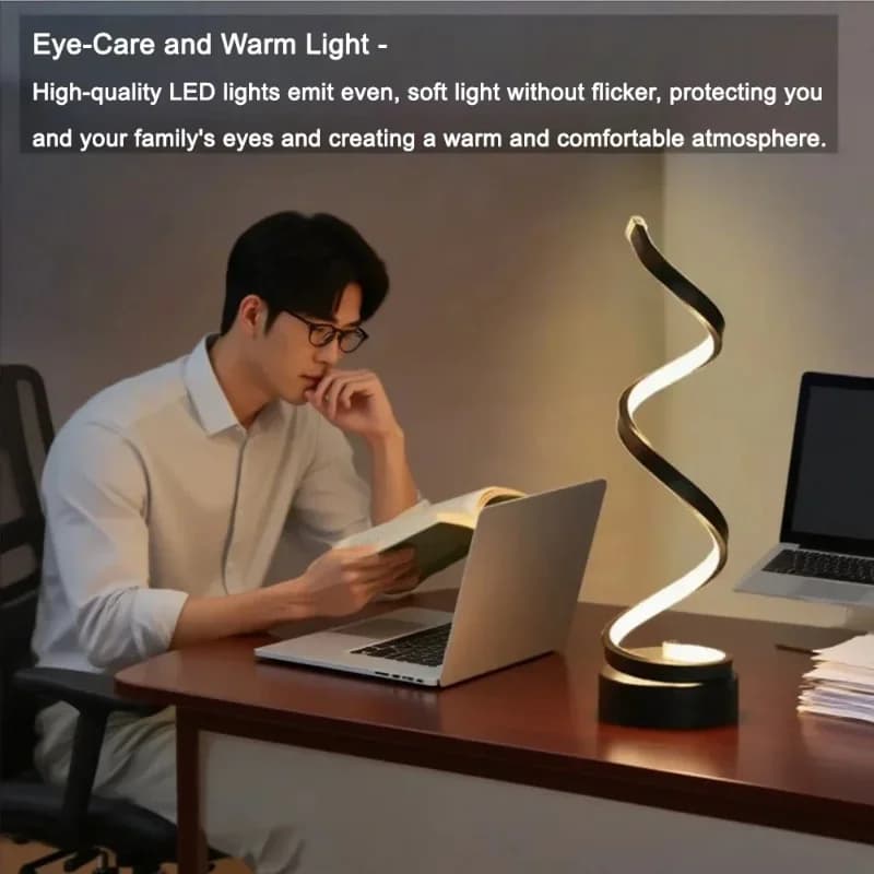 Спіральна LED-лампа для столу, 3 колірні температури