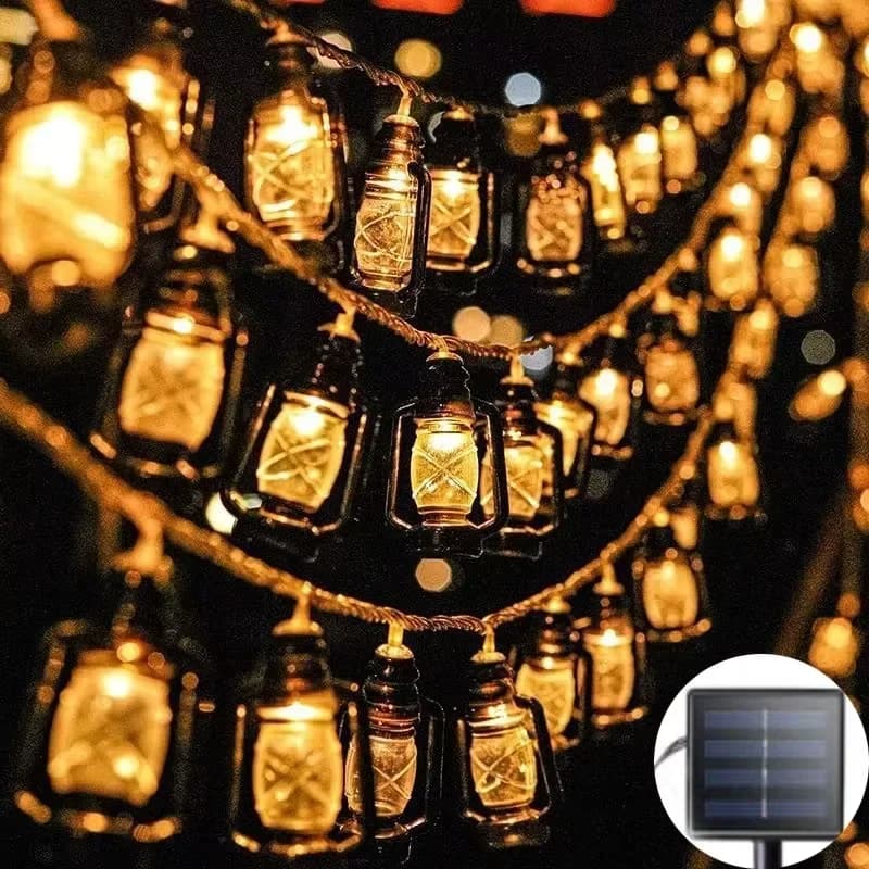 Сонячні LED гірлянди теплого білого світла для саду