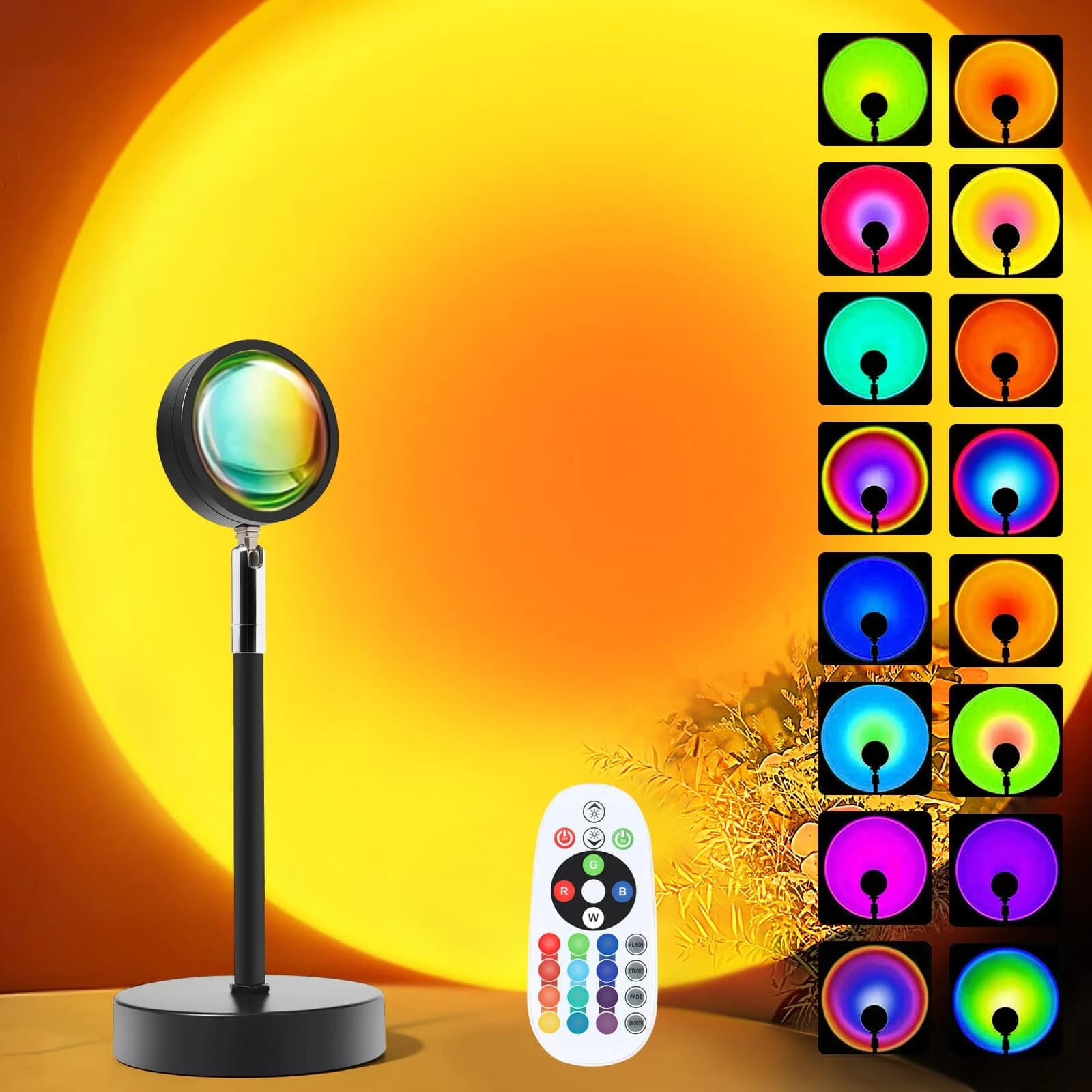 Міні проєктор заходу сонця RGB LED з пультом ДК, USB